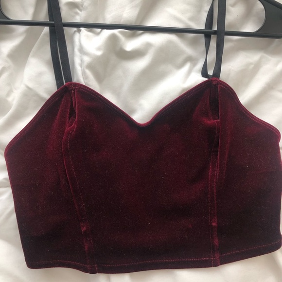 Velvet Crop Top - Picture 1 of 3